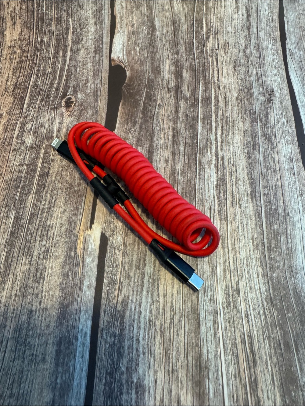 Barely Used Agvee Red Coiled USB-C to Lightning Charging Cable Item #PHK7897